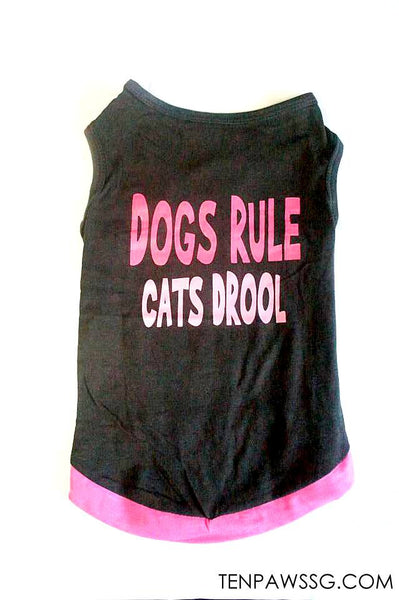 Dog Rules Cat Drools Singlet-Tee