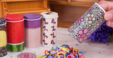 Japanese-made Doggy Rubber Bands with Metal Container