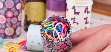Japanese-made Doggy Rubber Bands with Metal Container