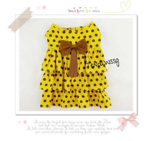 Layered Polka Dot Dress (Mustard Yellow)
