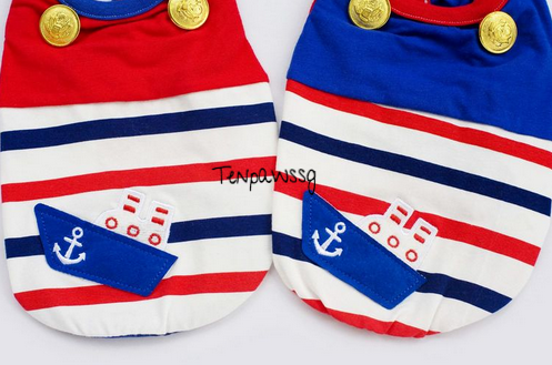 Nautical Fur-sailor Singlet (Available in Red or Blue)